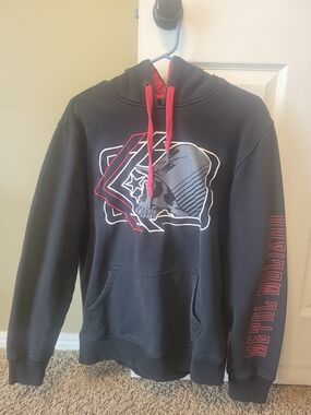 Metal Mulisha Men's Black Hooded Pullover with Red Accents
